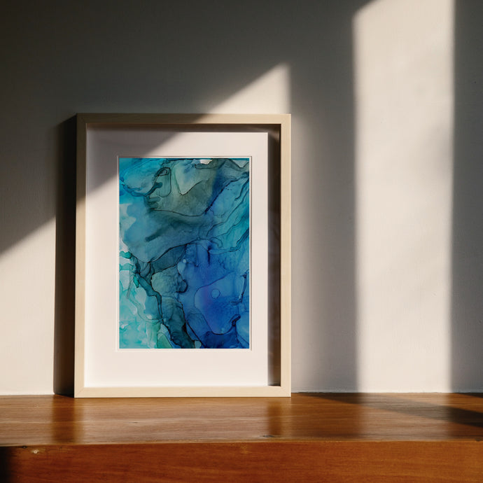 Blue Abstract Art Print, The Month of March-Abstract Art Prints- by Stephanie Rowan - Lake and River Studio