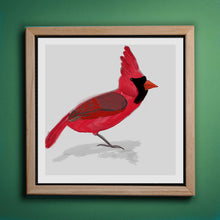 Load image into Gallery viewer, Cardinal Bird North American Birds Series Art Print-Illustration and Collage Print- by Stephanie Rowan - Lake and River Studio
