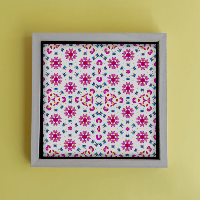 Pink and Blue Butterfly kaleidoscope Pattern Art Print-Pattern Art Print- by Stephanie Rowan - Lake and River Studio