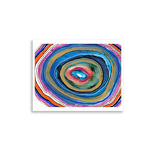 Load image into Gallery viewer, Agate Slice Geode Abstract Painting Art Print Blue Orange Gold- by Stephanie Rowan - Lake and River Studio
