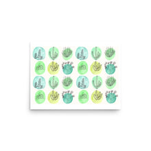 Load image into Gallery viewer, Cactus , succulent Pattern Illustration Art print, Botanical line Drawing-Illustration and Collage Print- by Stephanie Rowan - Lake and River Studio
