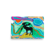 Load image into Gallery viewer, Psychedelic Moose Silhouette 2 Art Print Green Path- by Stephanie Rowan - Lake and River Studio
