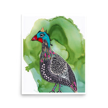 Load image into Gallery viewer, Fiesta Guinea Fowl Hen Bird 1 Art Print- by Stephanie Rowan - Lake and River Studio

