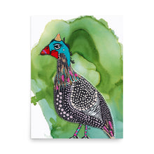 Load image into Gallery viewer, Fiesta Guinea Fowl Hen Bird 1 Art Print- by Stephanie Rowan - Lake and River Studio
