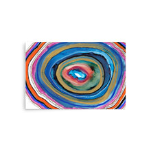 Load image into Gallery viewer, Agate Slice Geode Abstract Painting Art Print Blue Orange Gold- by Stephanie Rowan - Lake and River Studio
