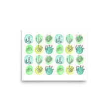 Load image into Gallery viewer, Cactus , succulent Pattern Illustration Art print, Botanical line Drawing-Illustration and Collage Print- by Stephanie Rowan - Lake and River Studio
