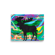 Load image into Gallery viewer, Psychedelic Moose of Minnesota Silhouette Art Print- by Stephanie Rowan - Lake and River Studio
