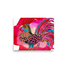 Load image into Gallery viewer, Fiesta Chickens Road Island Red Rooster Art Print- by Stephanie Rowan - Lake and River Studio
