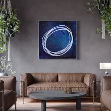 Load image into Gallery viewer, Blue White Enso Abstract Art Print, Infinity-Abstract Art Prints- by Stephanie Rowan - Lake and River Studio

