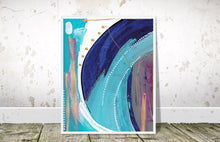 Load image into Gallery viewer, Blue and Turquoise Abstract Art Print, Can&#39;t Own Me-Prints- by Stephanie Rowan - Lake and River Studio
