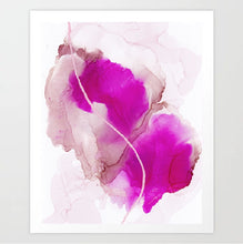 Load image into Gallery viewer, Pink and Burgundy Abstract Art Print, Here She Comes-Prints- by Stephanie Rowan - Lake and River Studio
