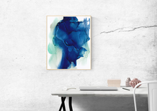 Load image into Gallery viewer, Blue Abstract Art Print, Indigo Dawn-Prints- by Stephanie Rowan - Lake and River Studio
