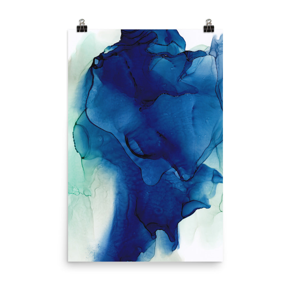 Blue Abstract Art Print, Indigo Dawn-Prints- by Stephanie Rowan - Lake and River Studio