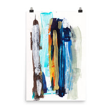 Load image into Gallery viewer, Deep Blue and Gold Abstract Art Print, Forlorn Series 1.4-Prints- by Stephanie Rowan - Lake and River Studio
