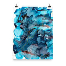 Load image into Gallery viewer, Dark Blue Abstract Art Print, Mind Map-Prints- by Stephanie Rowan - Lake and River Studio
