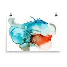 Load image into Gallery viewer, Turquoise and Orange Abstract Art Print, All She Is-Prints- by Stephanie Rowan - Lake and River Studio
