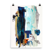 Load image into Gallery viewer, Indigo Blue and Gold Abstract Art Print, Forlorn series 1.1-Prints- by Stephanie Rowan - Lake and River Studio
