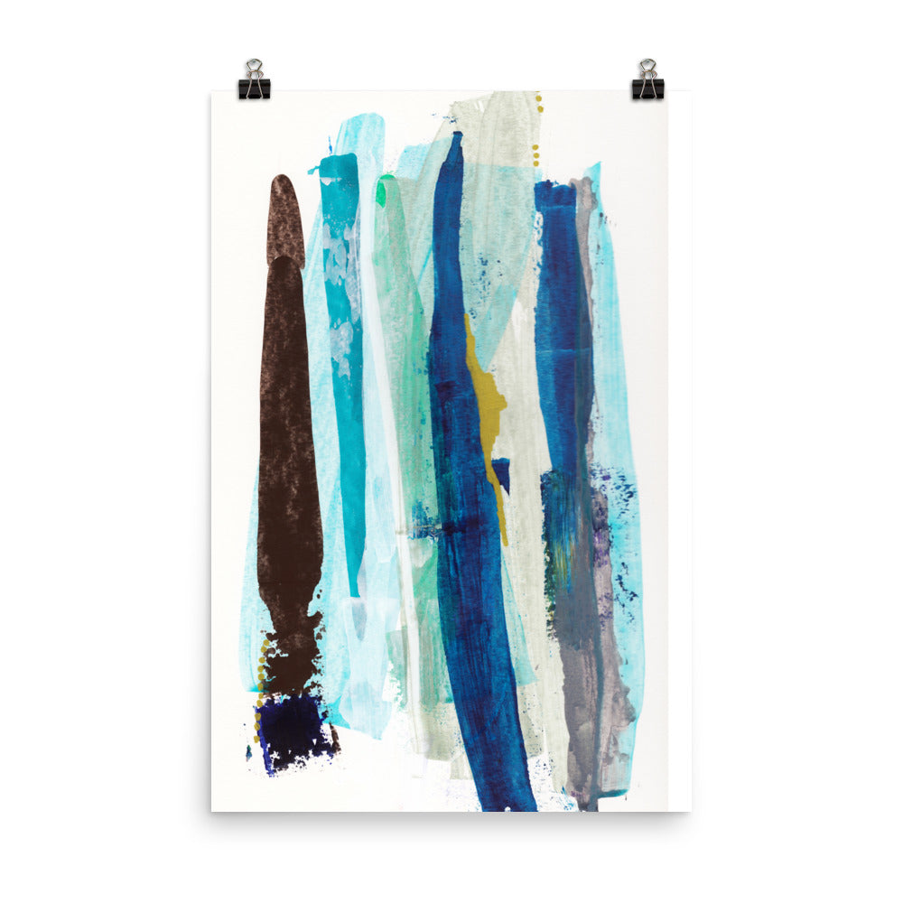 Blue and Green Abstract Print, Forlorn Series 1.2-Prints- by Stephanie Rowan - Lake and River Studio