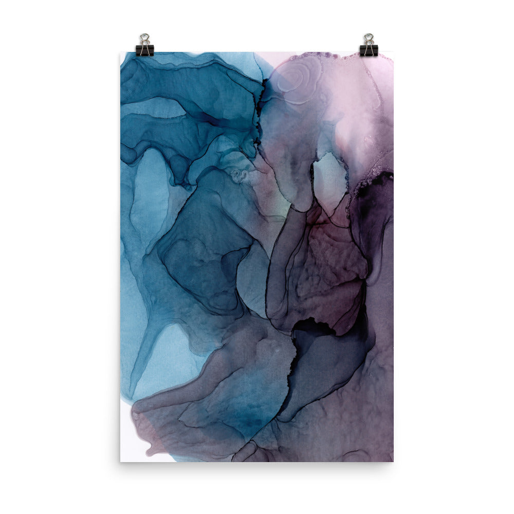 Blue and Violet Abstract Art Print, It Was Epic-Prints- by Stephanie Rowan - Lake and River Studio