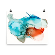 Load image into Gallery viewer, Turquoise and Orange Abstract Art Print, All She Is-Prints- by Stephanie Rowan - Lake and River Studio
