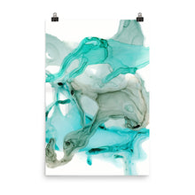 Load image into Gallery viewer, Aqua Blue and Sea Green Abstract Art print, Aqua Life-Abstract Art Prints- by Stephanie Rowan - Lake and River Studio

