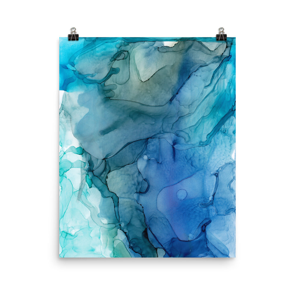 Blue Abstract Art Print, The Month of March-Prints- by Stephanie Rowan - Lake and River Studio