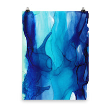 Load image into Gallery viewer, Dark Blue Abstract Art Print, The deep-Prints- by Stephanie Rowan - Lake and River Studio
