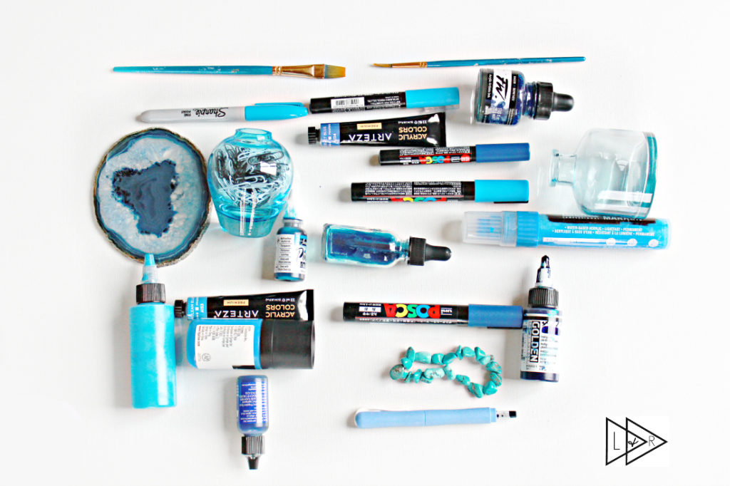 blue art supplies