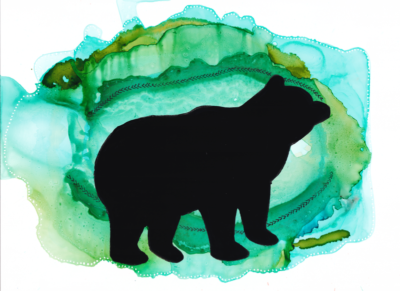 green bear art print